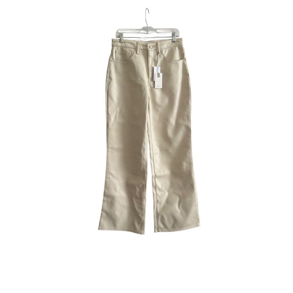 NWT GOOD AMERICAN Faux Leather PantsSz 6/29  Color Bone001